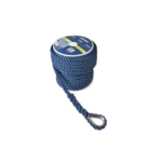 Ankerleine PES 3-fach geschlagen mit Niro-Kausche navy 10mm 20m