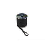 Ankerleine PES 3-fach geschlagen mit Niro-Kausche schwarz 12mm 30m