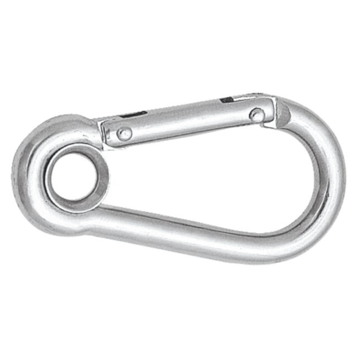Karabinerhaken mit Auge und Lock 100mm – Bild 1