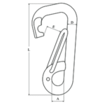 Karabinerhaken asymetrisch m Auge(10st) – Bild 2