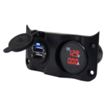 Schalttafel Wave Add-on mit 2fach USB und Volt- und Amperemeter