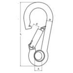 Karabinerhaken mit Auge 120mm – Bild 2