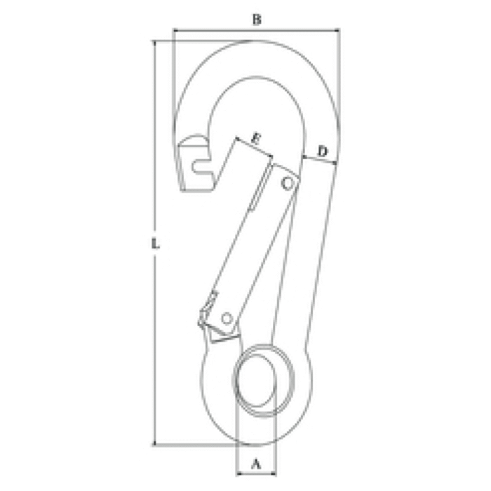 Karabinerhaken mit Auge und Lock 100mm – Bild 2