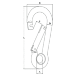 Karabinerhaken mit Auge und Lock 60mm – Bild 2