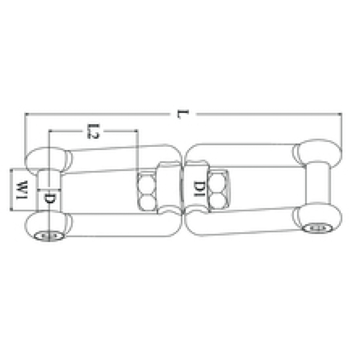 Wirbelschäkel Edelstahl Gabel-Gabel Sechskant 5mm – Bild 2