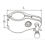 Klappverdeckbeschlag Edelstahl Mittelstück teilbar 22mm – Bild 2