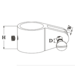 Klappverdeckbeschlag Edelstahl Mittelstück 20mm – Bild 2